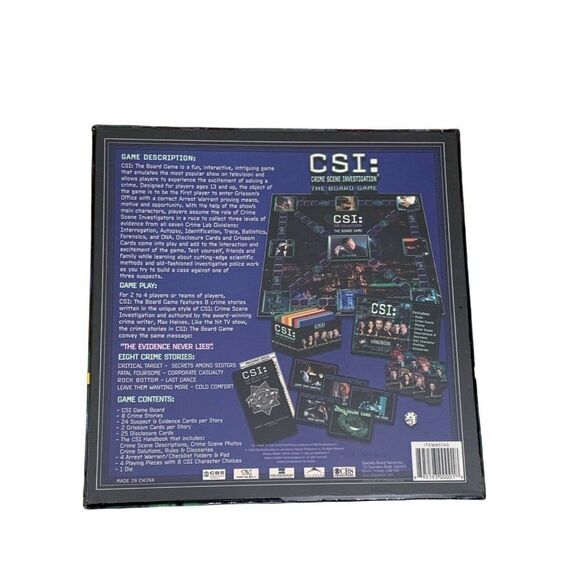 CSI
Crime Scene Investigation The Board Game-8 Crime Stories-2004 New Sealed - Picture 3 of 6